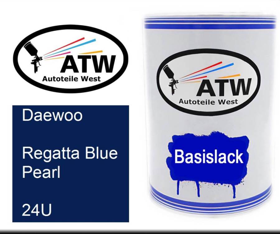 Daewoo, Regatta Blue Pearl, 24U: 500ml Lackdose, von ATW Autoteile West.